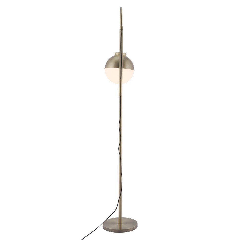69" Bronze Steel Floor Lamp With Bronze Steel Globe Shade
