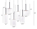 Silver Kitchen Island Six Light Metal LED Ceiling Light With Shades on a white background