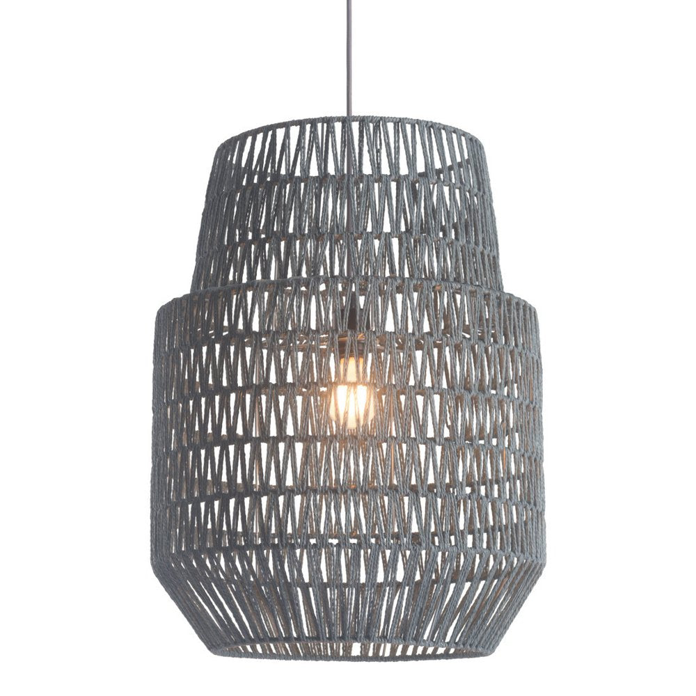 Gray Woven Sky Zig Zag Ceiling Lamp