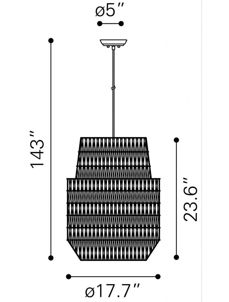 Gray Woven Sky Zig Zag Ceiling Lamp on a white background