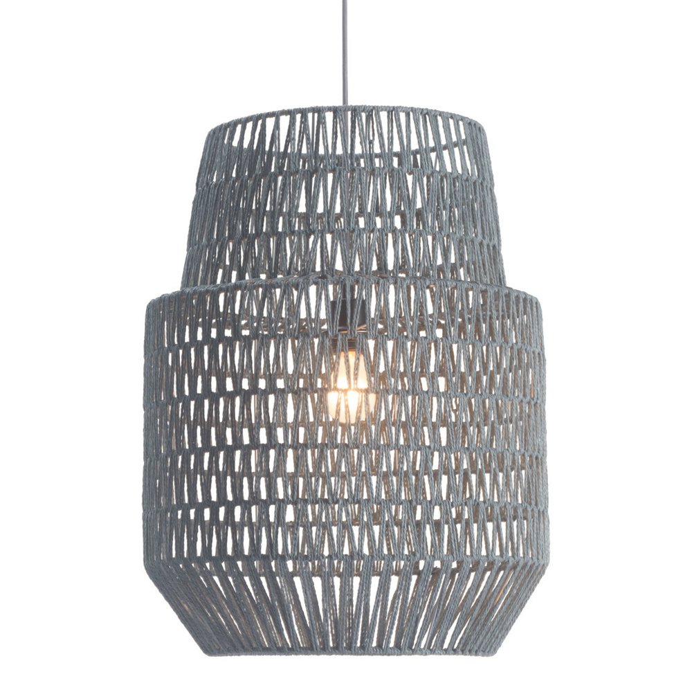 Gray Woven Sky Zig Zag Ceiling Lamp