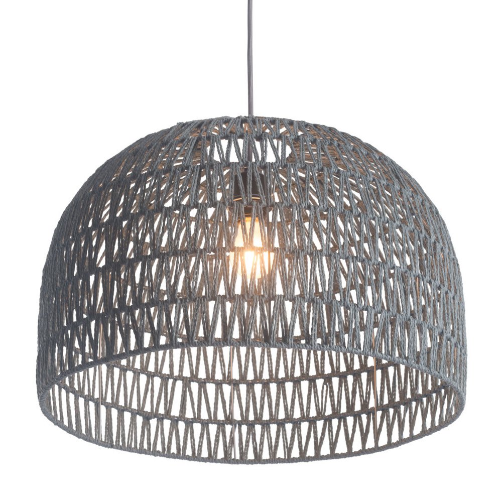 Gray Lantern Metal Dimmable Ceiling Light With Shades on a white background