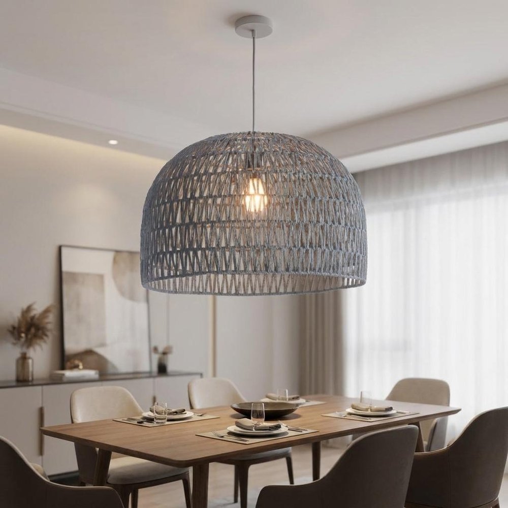 Gray Lantern Metal Dimmable Ceiling Light With Shades