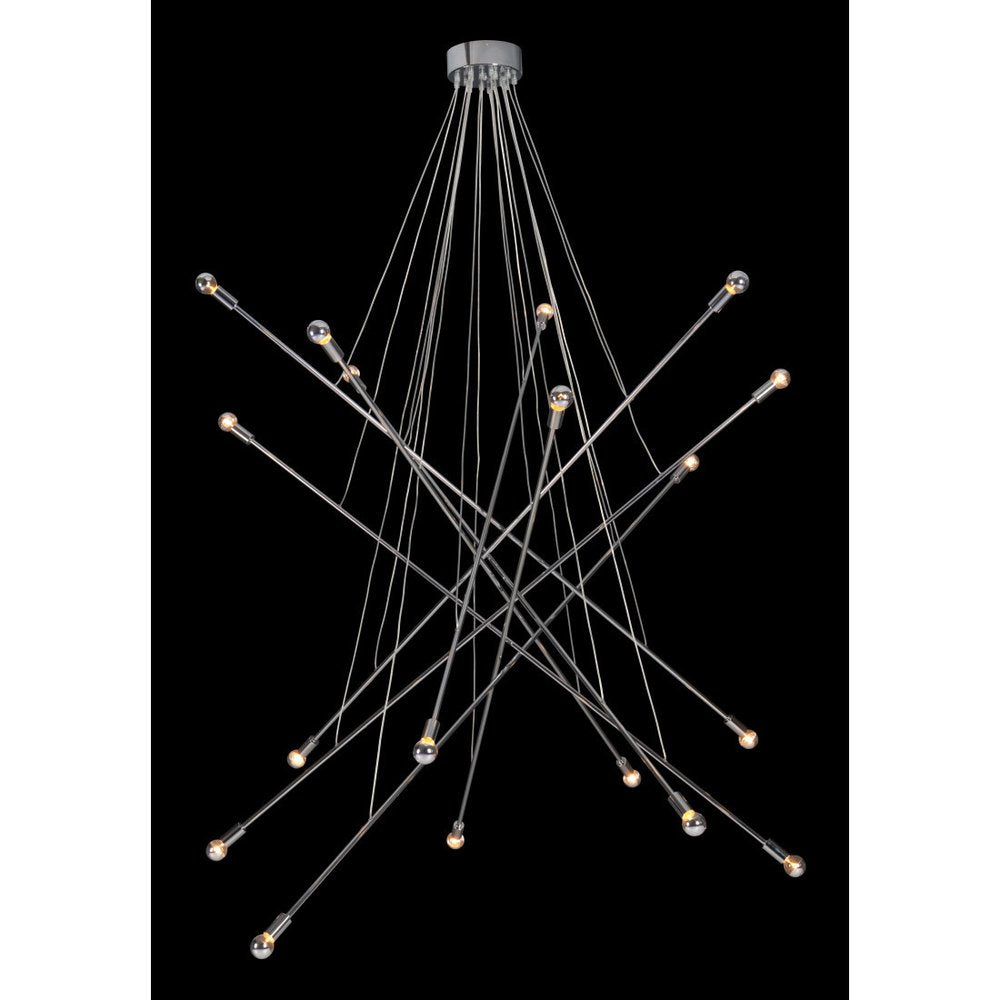 Silver Multi Light Metal Dimmable Chandelier on a white background