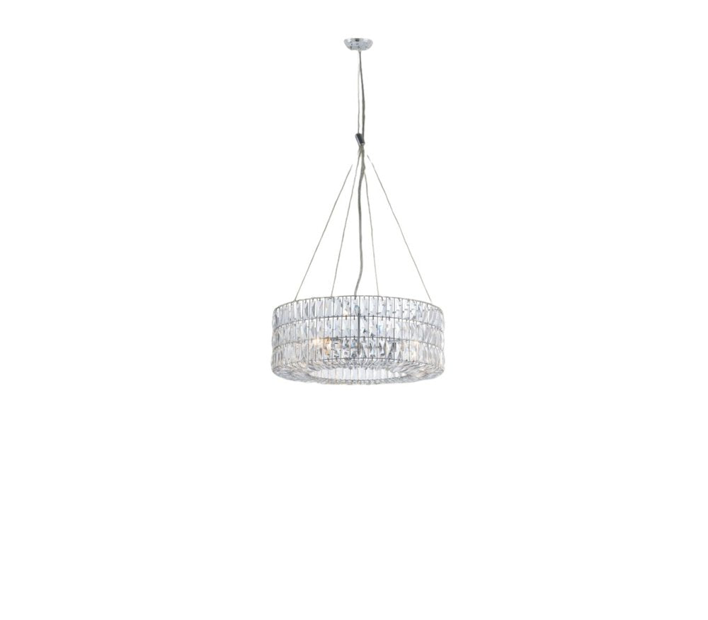 Silver Lantern Metal Chandelier With Silver Shades on a white background