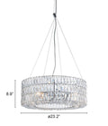 Silver Lantern Metal Chandelier With Silver Shades on a white background