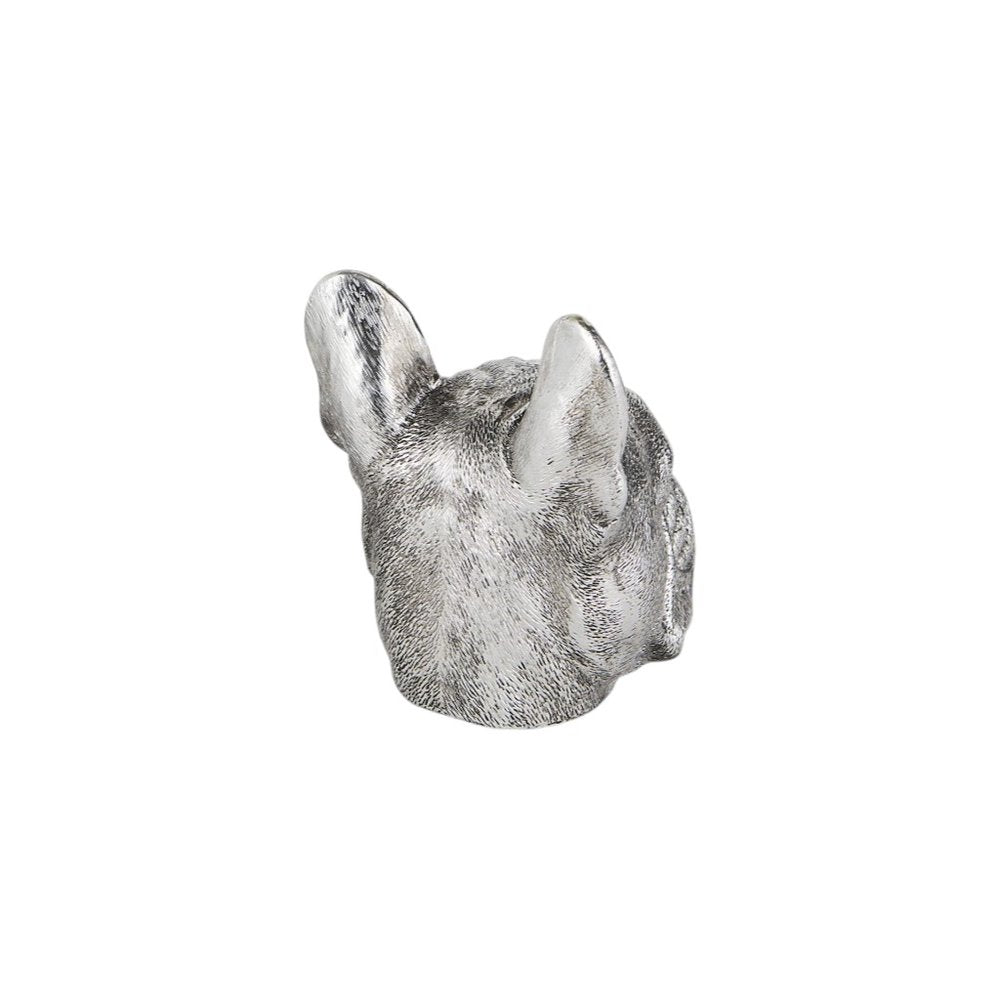 Set of Two 6" Silver Metal Dog Decorative Bookends on a white background