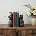 Set of Two Gray Resin Bear Decorative Bookends