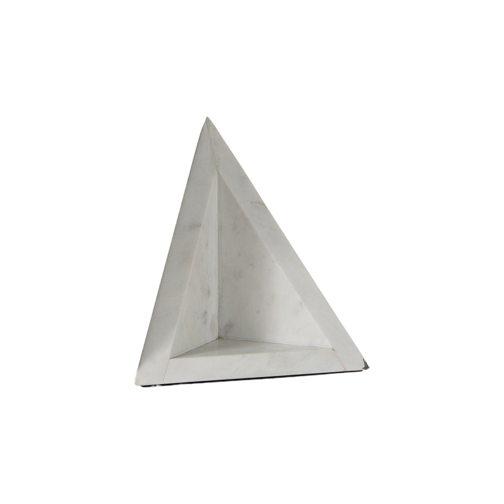 Set of Two White Marble Decorative Bookends on a white background