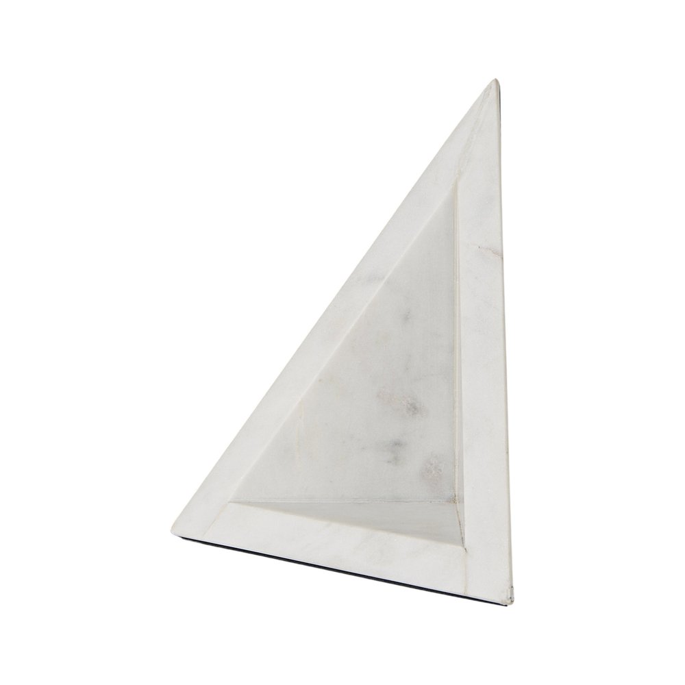 Set of Two White Marble Decorative Bookends