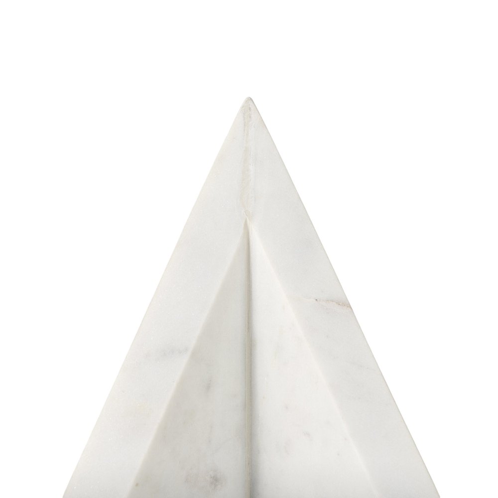 Set of Two White Marble Decorative Bookends on a white background