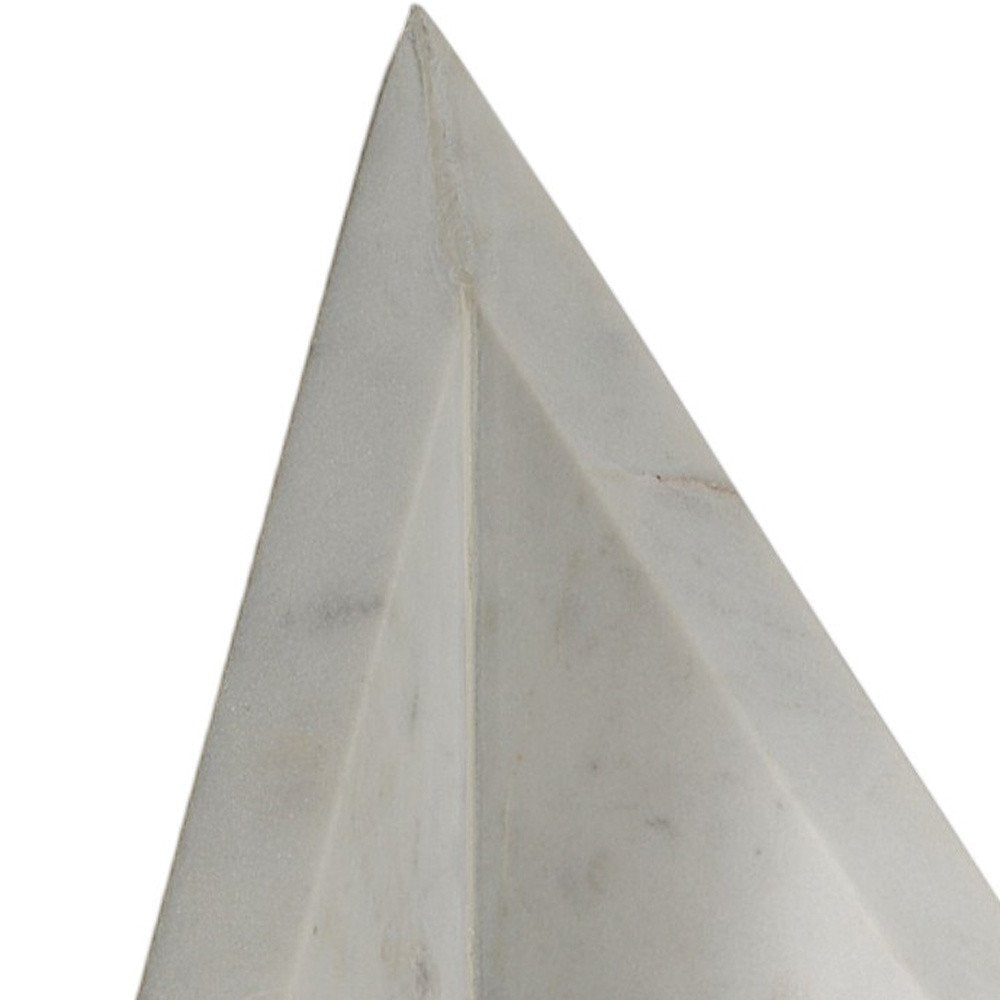 Set of Two White Marble Decorative Bookends on a white background