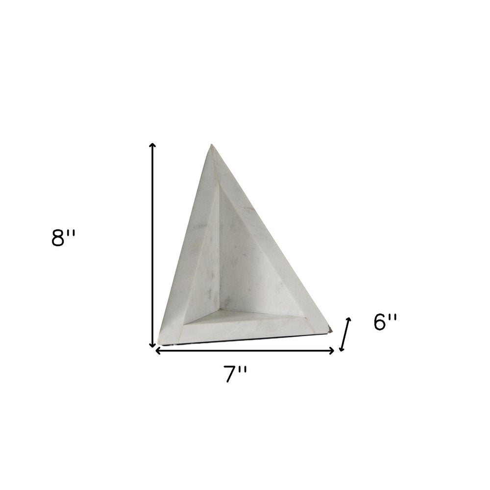 Set of Two White Marble Decorative Bookends on a white background