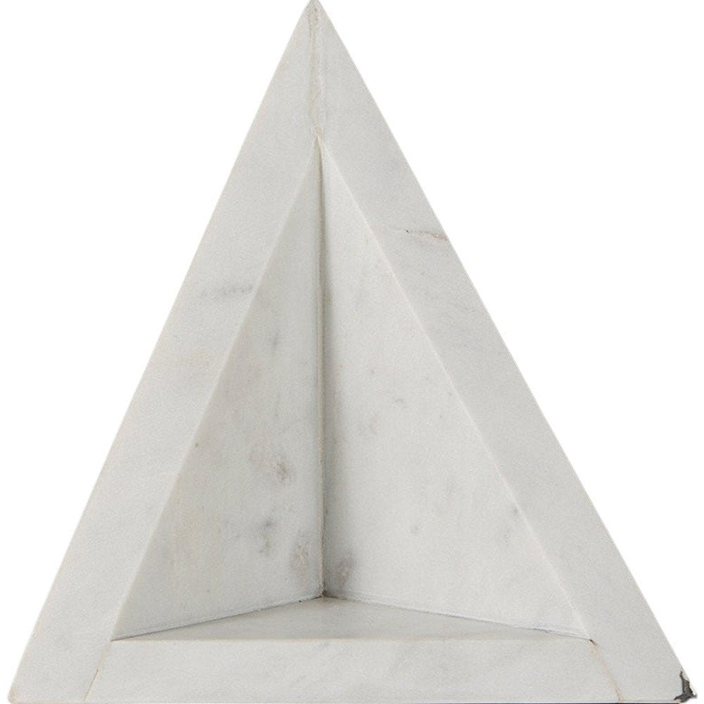 Set of Two White Marble Decorative Bookends on a white background