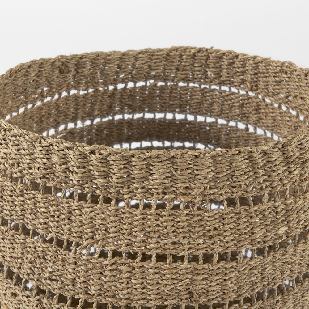 Set of Two Brown Wicker Baskets