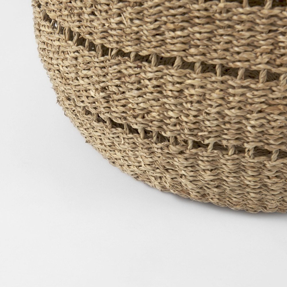 Set of Two Brown Wicker Baskets on a white background