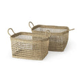 Set of Two Brown Wicker Basket on a white background