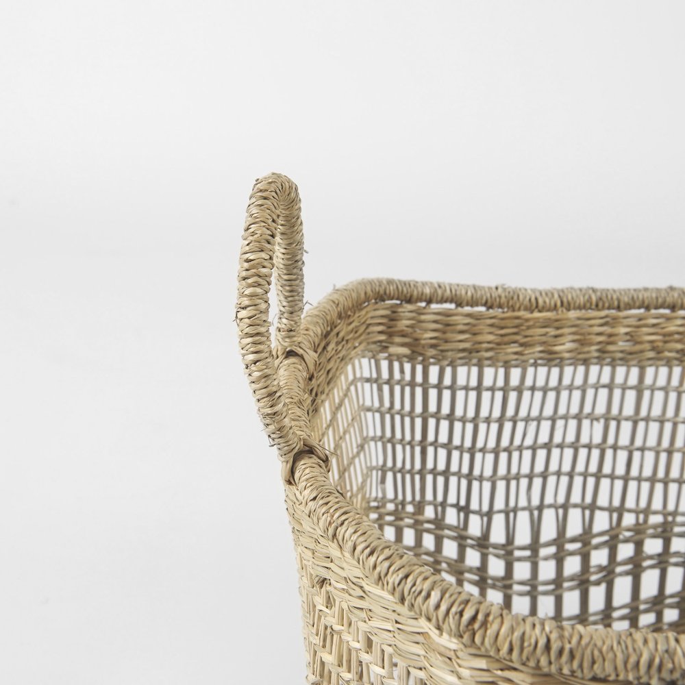 Set of Two Brown Wicker Basket on a white background