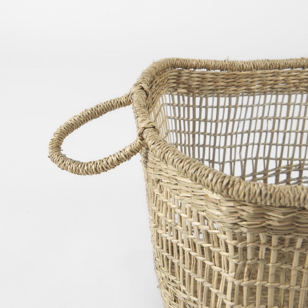 Set of Two Brown Wicker Basket on a white background