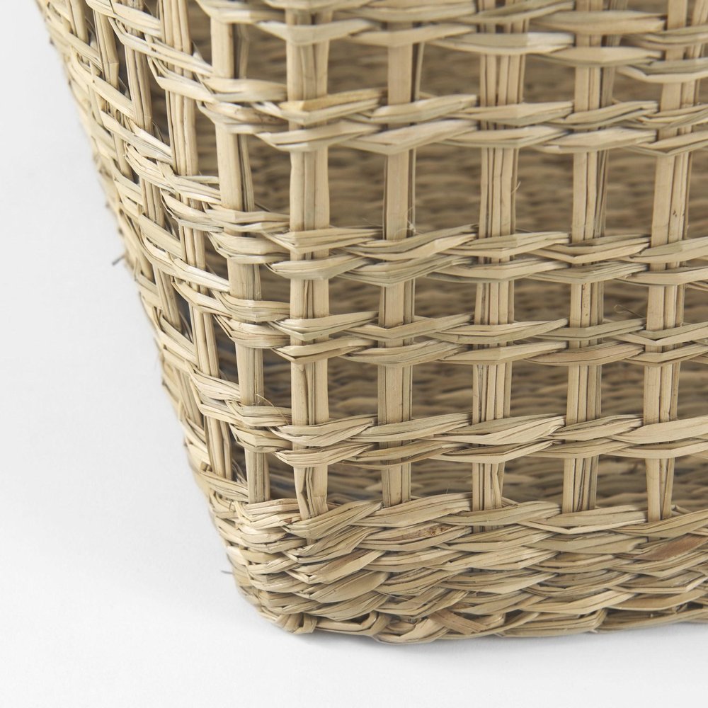 Set of Two Brown Wicker Basket on a white background