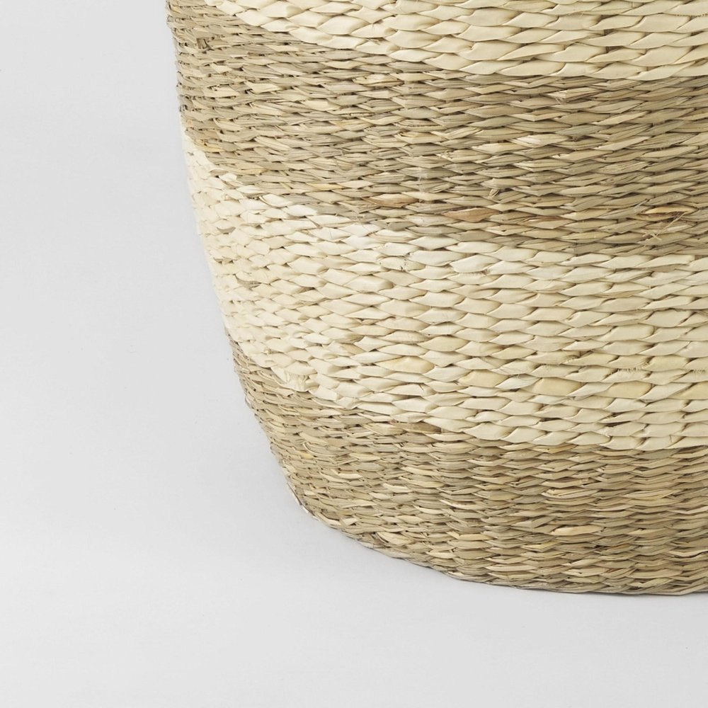 Set of Two Natural And Beige Wicker Basket on a white background