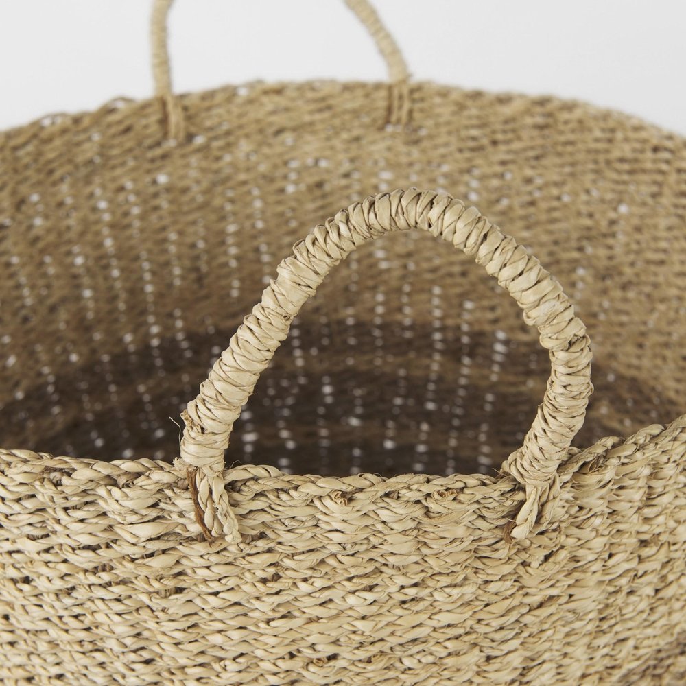 Set of Two Brown Wicker Basket - 11.81" H x 17.72" W x 17.72" D