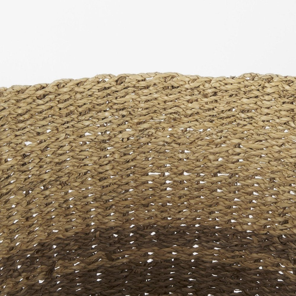 Set of Two Brown Wicker Basket - 11.81" H x 17.72" W x 17.72" D