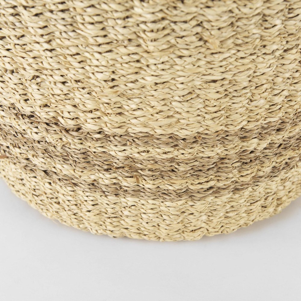 Set of Two Brown Wicker Basket - 11.81" H x 17.72" W x 17.72" D