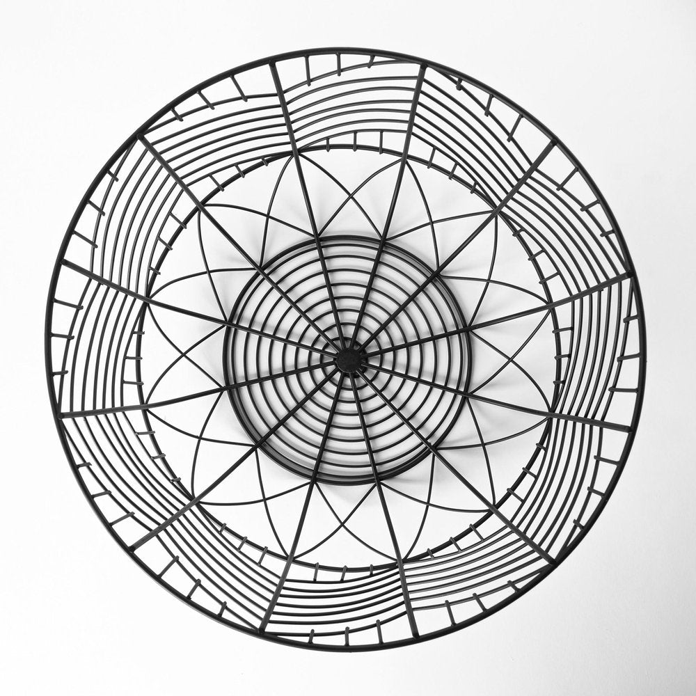 Set of Two Black Metal Tabletop Sculpture on a white background