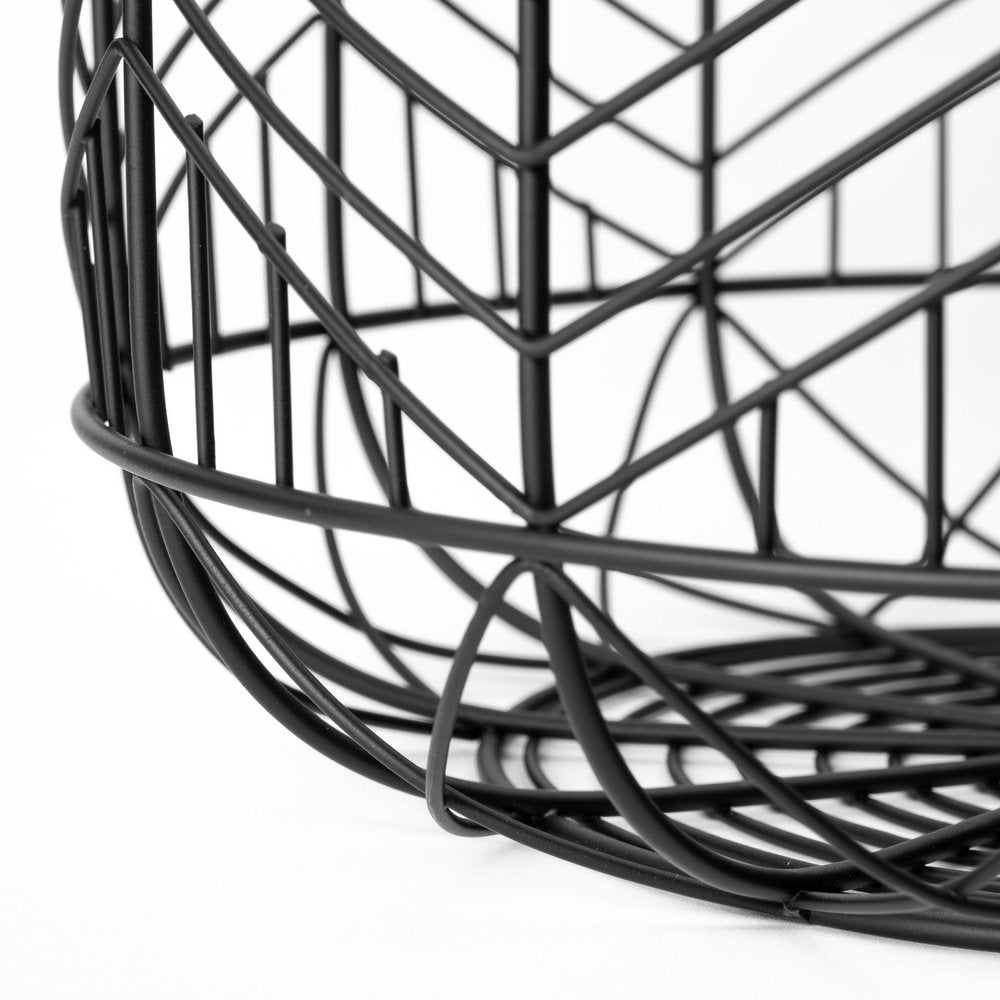 Set of Two Black Metal Tabletop Sculpture on a white background