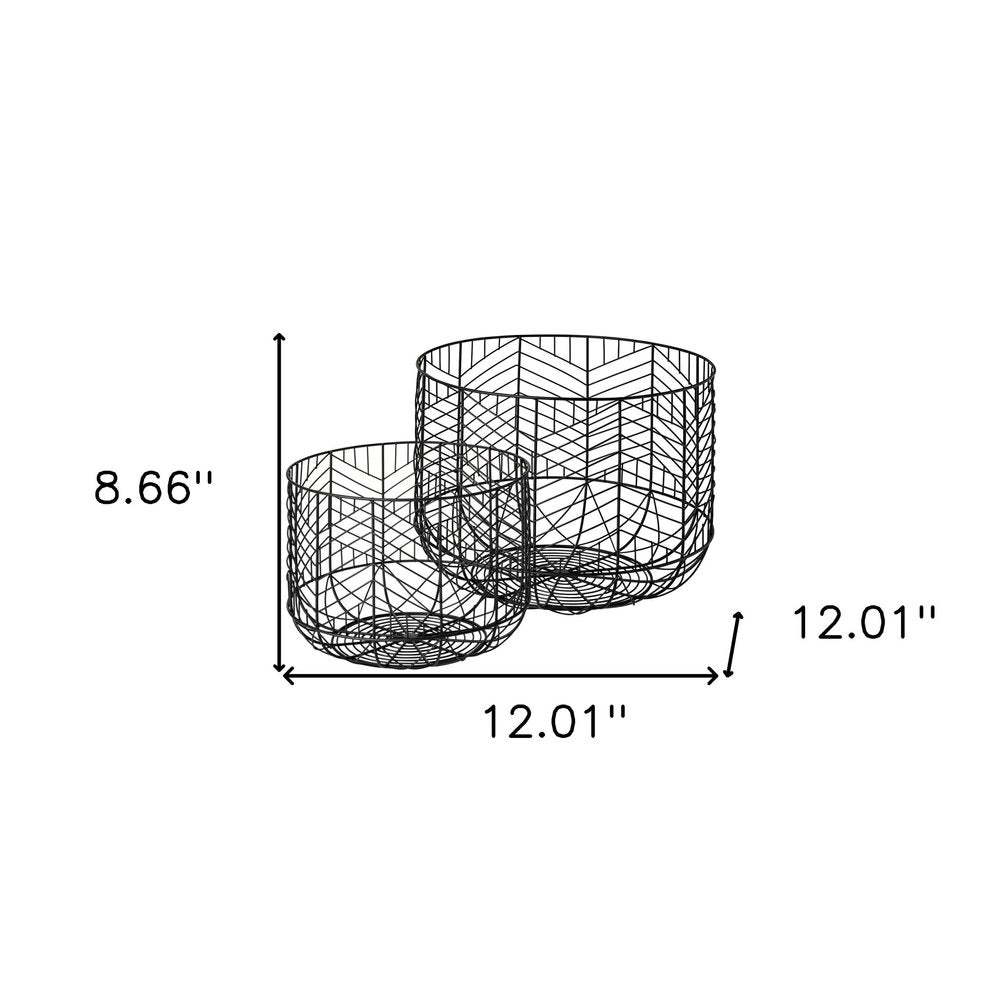 Set of Two Black Metal Tabletop Sculpture on a white background