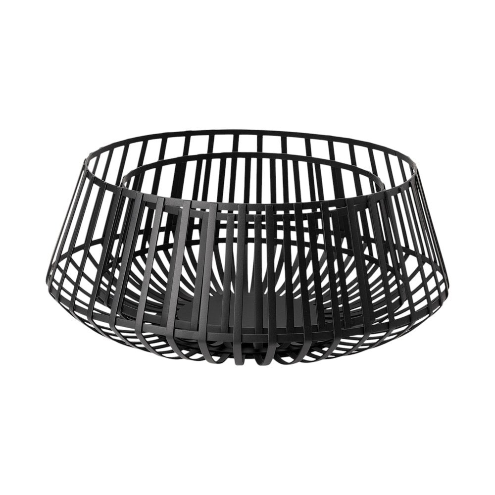 Set of Two Black Metal Decorative Bowl - 5.51" H x 13.19" W x 13.19" D on a white background
