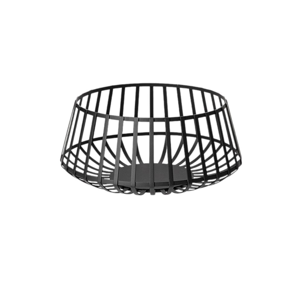 Set of Two Black Metal Decorative Bowl - 5.51" H x 13.19" W x 13.19" D on a white background