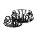 Set of Two Black Metal Decorative Bowl - 5.51" H x 13.19" W x 13.19" D on a white background