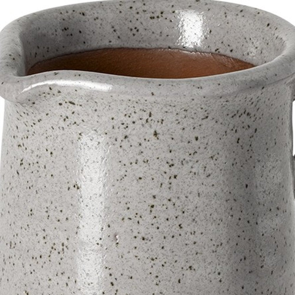 9" Gray Cylinder Ceramic Urns Jars in a home interior