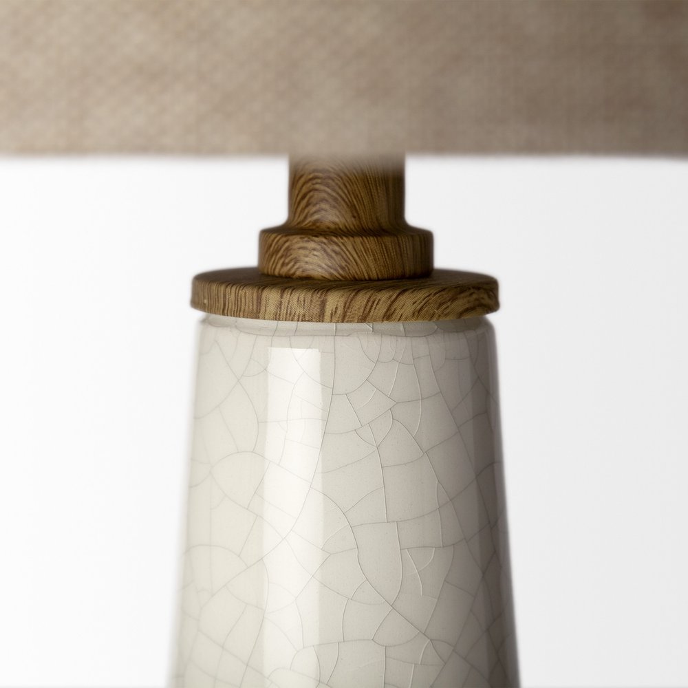 29" Brown Lamp Base LED With Brown Shade. Lamp isolated on a plain white background, in a brown finish.