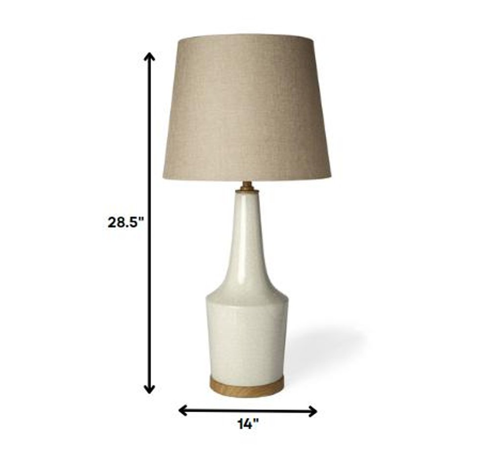 29" Brown Lamp Base LED With Brown Shade. Lamp isolated on a plain white background, showing its brown color.