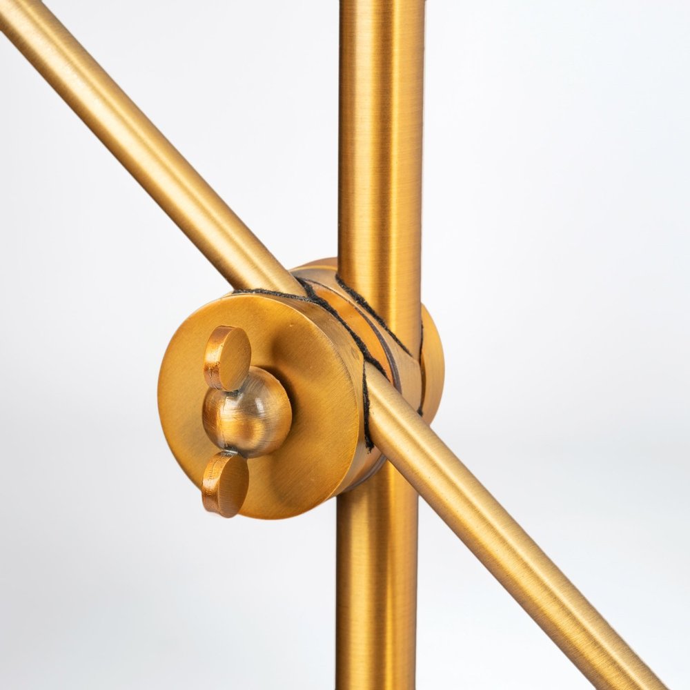 26" Gold Lamp Base LED With Gold Shade. Lamp isolated on a plain white background, in a gold finish.