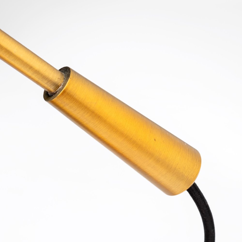 26" Gold Lamp Base LED With Gold Shade. Lamp isolated on a plain white background, finished in gold.