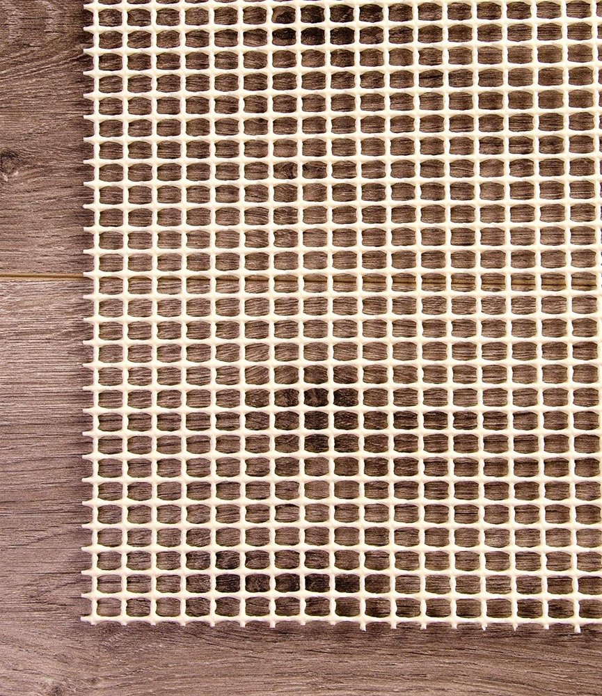 8' x 10' Ivory Striped Weave Non Slip Rug Pad