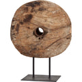 26" Brown Tabletop Sculpture. Sculpture isolated on a plain white background, in a brown wood finish.