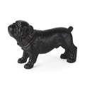 8" Black Polyresin Dog Tabletop Sculpture on a white background