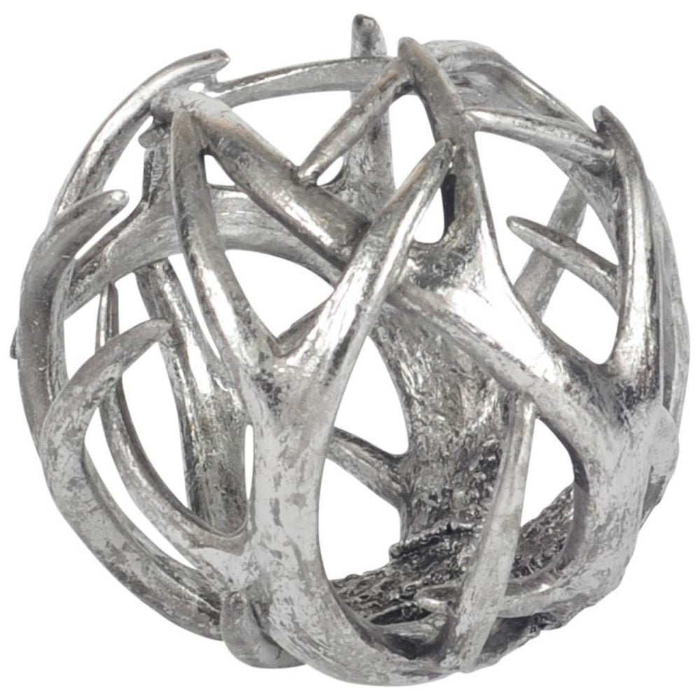 7" Silver Metal Tabletop Sculpture on a white background
