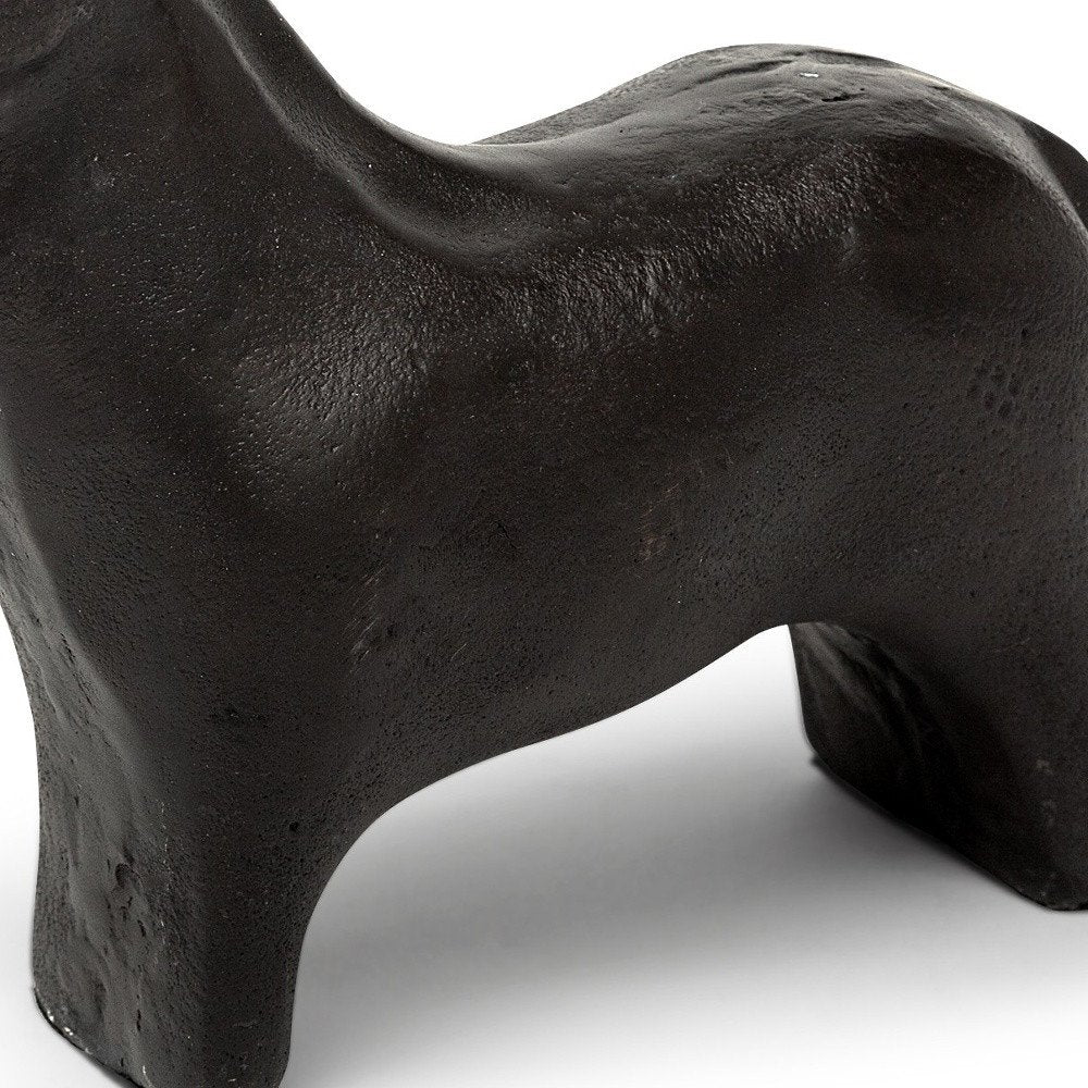 Cropped view of 6" Gold Metal Horse Tabletop Sculpture focusing on the metal surface.