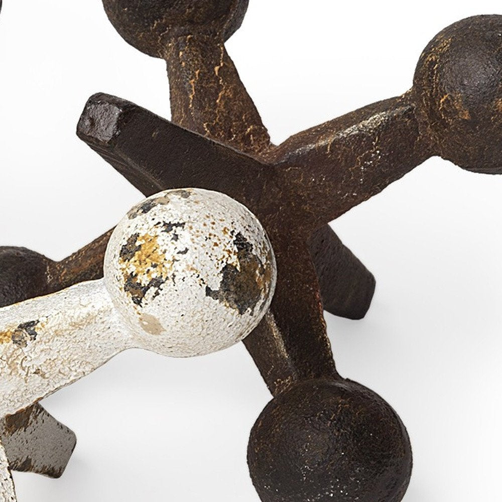 Set Of Three Iron Jack Sculptures on a white background