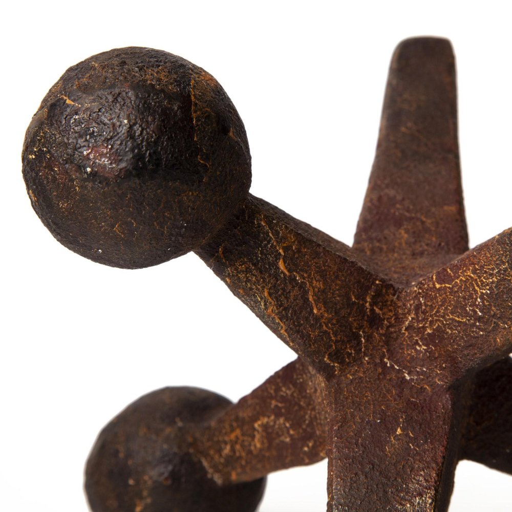 Set Of Three Iron Jack Sculptures on a white background
