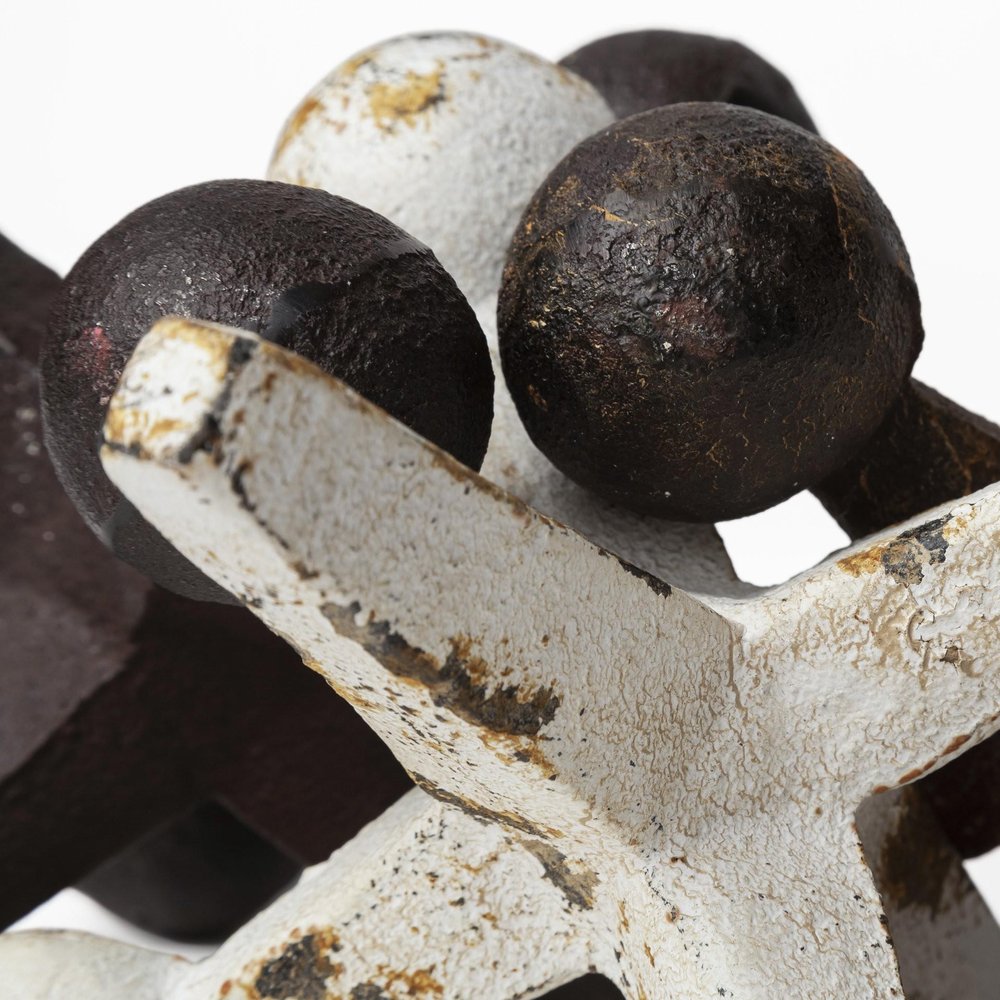 Set Of Three Iron Jack Sculptures close-up detail
