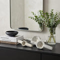 Set of Three 3" White Solid Wood Tabletop Sculpture