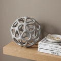 6" Gray Metal Abstract Decorative Orb Tabletop Sculpture