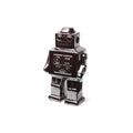 7" Silver Metal Robot Shaped Sculpture on a white background